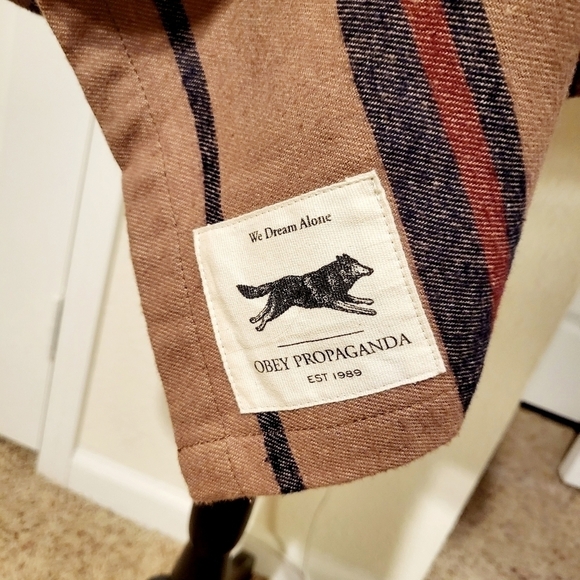 Obey | Stripe Snap Poncho - Picture 6 of 6